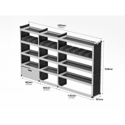 Trade Van Racking - Mercedes Sprinter 2018 on L2H2 - Silver  - Full Kit Trade Van Racking - Mercedes Sprinter 2018 on L2H2 - Silver  - Full Kit