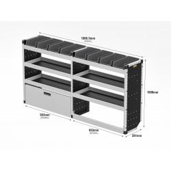 Trade Van Racking - Citroen Dispatch 2016 on L2H1 - Silver  - Full Kit